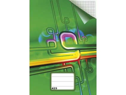 sešit 425, A4, 20 listů, čtverečky, zelený