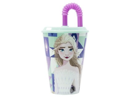 Kelímek plastový s brčkem 430 ml Frozen/Ledové království
