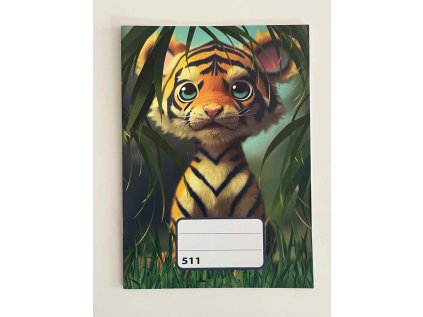 sešit 511, A5, 10 listů, linky 20 mm, tygr