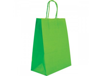 Papírová taška světle zelená 31x12x42, kroucené ucho