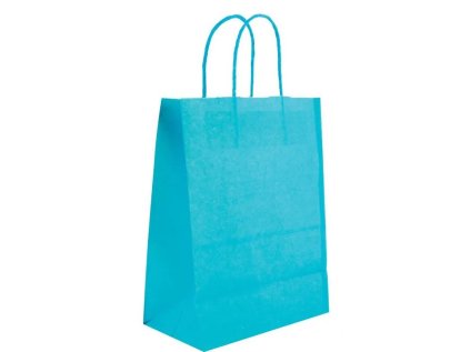 Papírová taška světle modrá 31x12x42, kroucené ucho