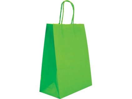 Papírová taška světle zelená 26x11x33, kroucené ucho
