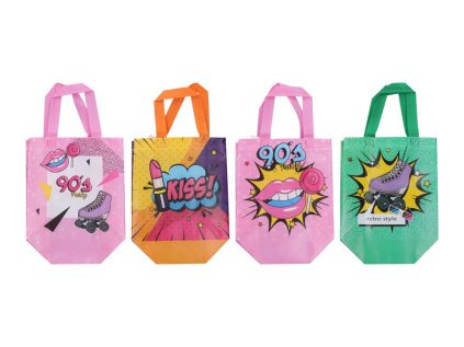 Dárková taška S 22x23x11 cm retro - netkaná textílie