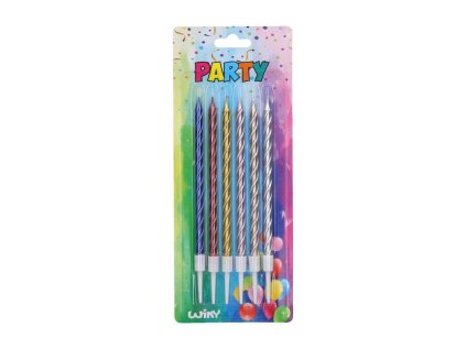 Svíčky 6ks Barevné + stojánky