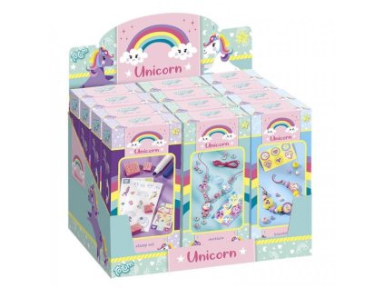Kreativní sada Jednorožec 3 druhy v krabičce 6x13x3cm 12ks v boxu