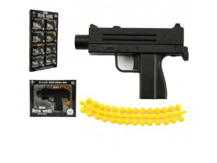 Pistole kov/plast 11cm na kuličky mix druhů