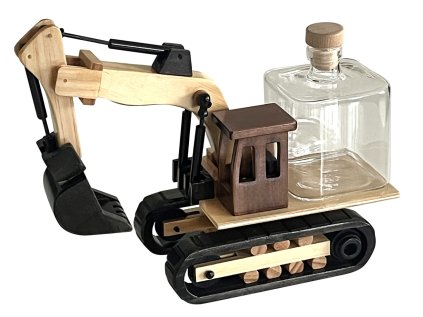 Dřevěný bagr s láhví 350 ml