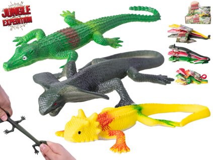 Jungle Expedition plaz 15cm strečový 3druhy 4barvy 24ks v DBX