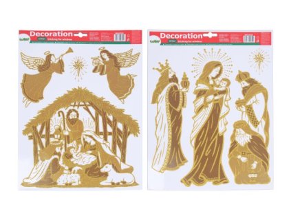 Dekorace okenní 41x29 cm Betlém VÁNOCE