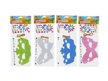 Kreativní set maska 14x36 cm s provázkem a ozdobami