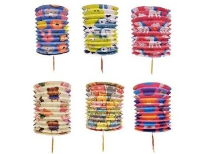 Lampion válec 16 cm mix barev a motivů