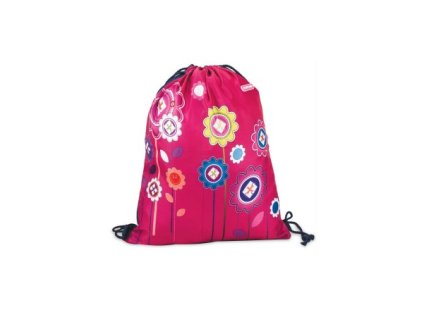 pytlík na přezůvky FOR ME - modro/růžový NEON FLOWER Rozměr: 39 x 33 cm