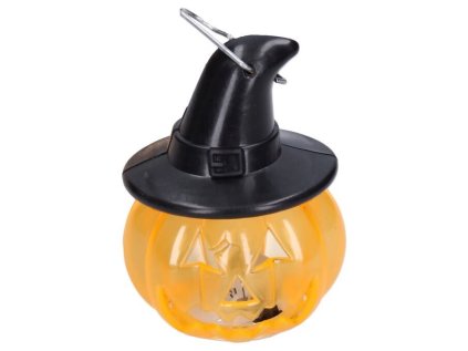 Dekorace Halloween dýně 8,5x6,5 cm svítící