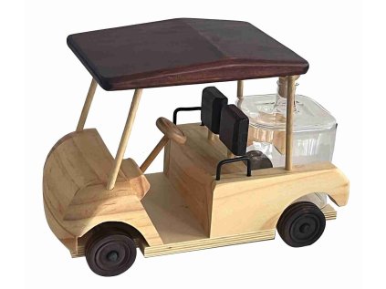 Dřevěný golfový vozík s láhví 350 ml