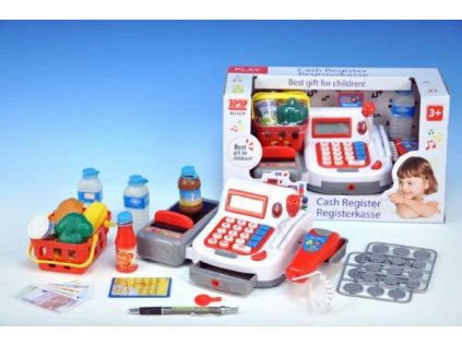 Pokladna s doplňky plast 20cm na baterie v krabici