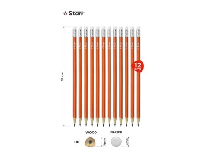 Tužka grafitová trojhranná č. 2 / HB s gumou