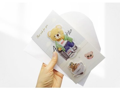 Přání, 3D samolepky medvědů