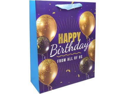 Taška dárková XL 30x12x40 cm OP1734 HAPPY BIRTHDAY balónky