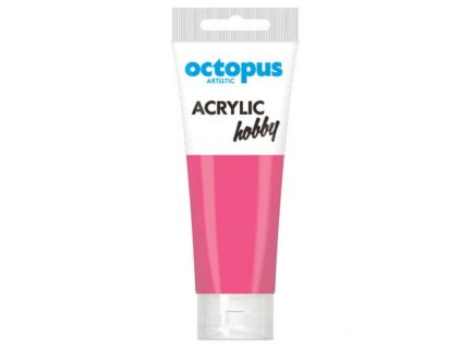 Akrylová barva OCTOPUS Hobby, neonová růžová, 75 ml