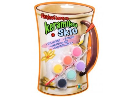 Akrylové barvy na keramiku a sklo - 6ks