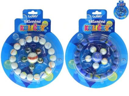 Kuličky skleněné 24ks - 3 barvy