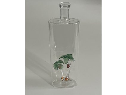 Skleněná ručně foukaná láhev s palmou objem 500 ml