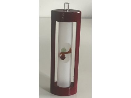 Skleněná ručně foukaná láhev s dřevěným rámečkem 350 ml, hruška