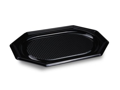 Podnos (rPET) oválný černý 35 x 24,7 cm [10 ks]