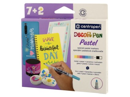 Sada popisovačů CENTROPEN Decor Pen Pastel - 7+2ks