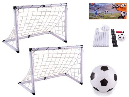 Branka fotbalová 2ks s míčkem a pumpičkou - 68x45x35cm