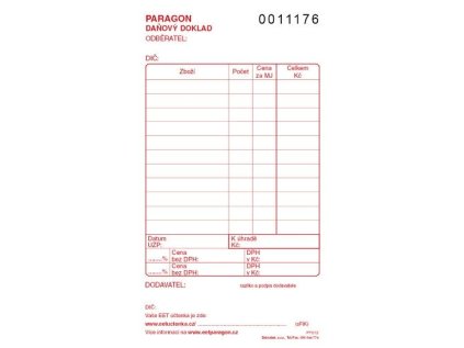 Paragon - dańový doklad číslovaný