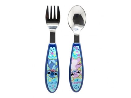 Sada 2 kovových příborů STITCH - lžíce a vidlička