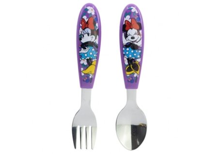 Sada 2 kovových příborů MINNIE Sunshine - lžíce a vidlička