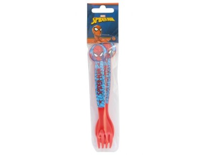 Sada 2 ks plastových příborů SPIDERMAN - lžíce a vidlička