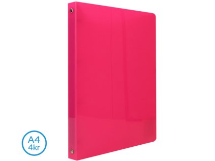 Pořadač LUMA A4 neon 4 kroužkový růžový