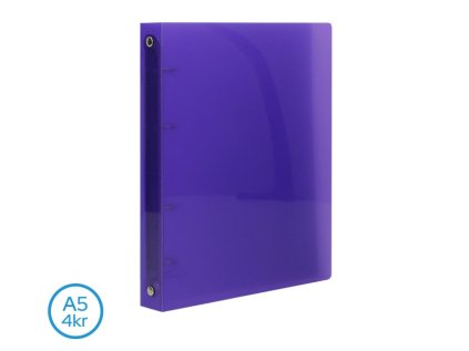 Pořadač LUMA A5 4 kroužkový fialový