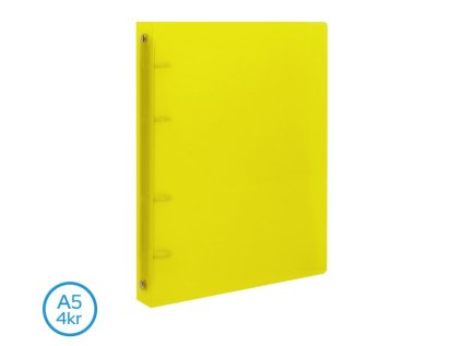 Pořadač LUMA A5 4 kroužkový žlutý