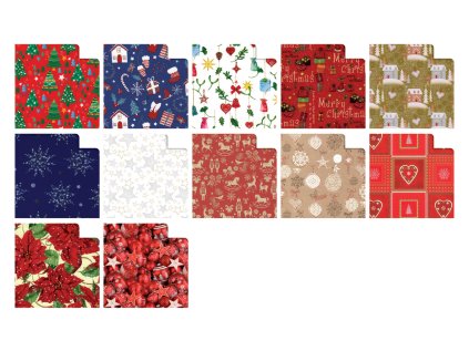 Balící vánoční papír 3x1m - mix motivů