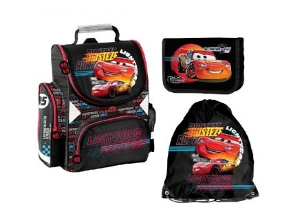 Školní sada set 3ks Cars Rusteze batoh, vybavený penál, sáček