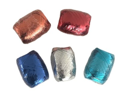 Stuha vázací 6,5mm x 20m metalická, klubíčko, mix barev