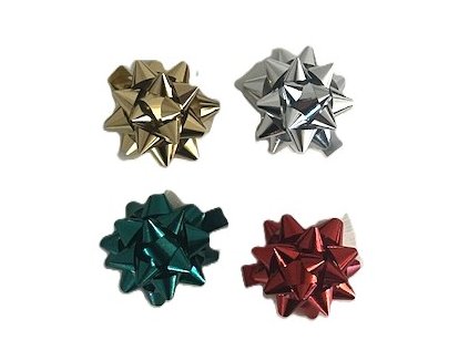 Rozeta 5 cm, leská metalická, mix barev,balení 50 ks