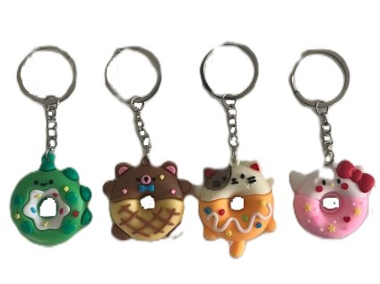 Přívěsek na klíče Donut, mix 4 barev