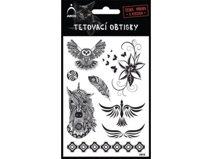 Černé tetovací obtisky - SOVA