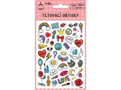 Dětské piko tetovací obtisky - DUHA