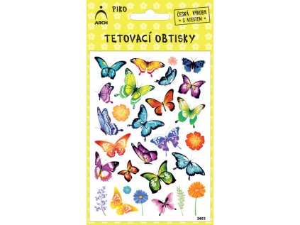 Dětské piko tetovací obtisky - MOTÝLCI