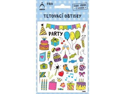 Dětské piko tetovací obtisky - PÁRTY