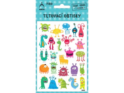 Dětské piko tetovací obtisky - MONSTERS