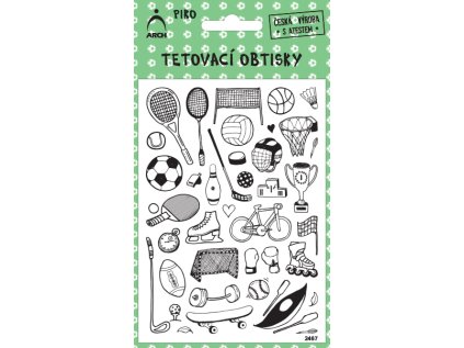 Černé piko tetovací obtisky - SPORTY