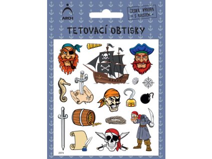 Dětské tetovací obtisky - PIRÁTI 04