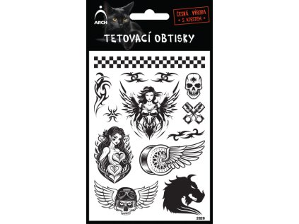 Černé tetovací obtisky - MOTORKY